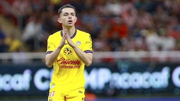 Alvaro Fidalgo of America during the round of 16 first leg match between Guadalajara and America as part of the CONCACAF Champions Cup 2025, at Akron Stadium on March 05, 2025 in Guadalajara, Jalisco, Mexico.