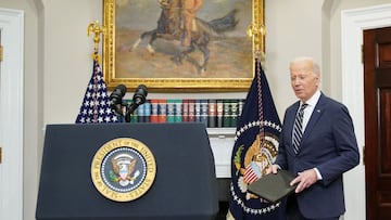 US President Joe Biden arrives to speak about trade with Russia, from the Roosevelt Room of the White House in Washington, DC, on March 11, 2022. - President Biden during his speech again ruled out any direct intervention by the US to halt Russia's invasion of Ukraine on Friday, warning that such conflict pitting the NATO alliance against the Kremlin "is World War III.""We will not fight a war against Russia in Ukraine," Biden said in a speech at the White House, refuting increasingly desperate calls from Kyiv for NATO to intervene against the Russian assault. (Photo by MANDEL NGAN / AFP)