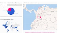 Este es mapa de casos y muertes por coronavirus en cada departamento de Colombia. Hasta la fecha, 4 de mayo de 2020, la cifra de contagios es de 7.668