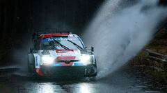 Elfyn Evans (GB) Scott Martin (GB) Of team TOYOTA GAZOO RACING WRT  are seen performing during the  World Rally Championship Japan in Toyota, Japan on  28,October 2023 // Jaanus Ree / Red Bull Content Pool // SI202311170273 // Usage for editorial use only // 