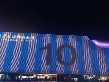 Homenaje a Messi en China con un espectáculo de luces y sonido