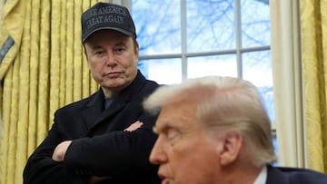 Un bizarro vídeo de Donald Trump y Elon Musk, creado con IA, fue proyectado en las oficinas gubernamentales del HUB, con la leyenda “Viva el verdadero Rey”.