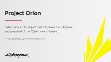 Anunciado Project Orion, la secuela de Cyberpunk 2077 que "explotará todo el potencial del universo Cyberpunk"