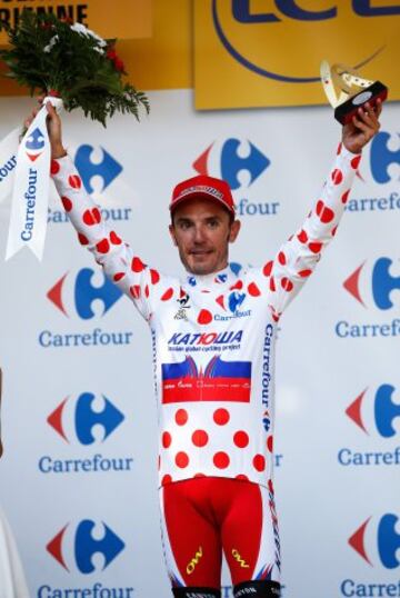 Joaquim Rodriguez consiguió en la etapa el maillot de la montaña.