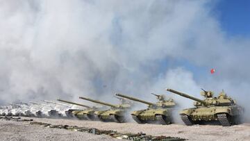 KARS, TURKIYE - JANUARY 27: A view of tanks as Turkish Armed Forces perform "Winter-2023 Military Drill" in Kars, Turkiye on January 27, 2023. Military staff from 17 other countries including Germany, Italy, Azerbaijan, Kazakhstan and United Kingdom attend ââthe military drill organized by the 14th Mechanized Infantry Brigade Command in Kars under the management and administration of the 9th Army Corps Command. (Photo by Cuneyt Celik/Anadolu Agency via Getty Images)