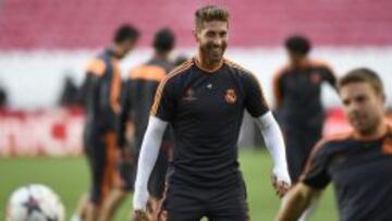 Ramos, durante el entrenamiento en Da Luz.