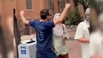 A postdoctoral researcher at Arizona State University was caught on video harassing a woman in a hijab at a pro-Israel rally and is now being investigated.