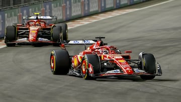 Charles Leclerc y Carlos Sainz (Ferrari SF-24). Las Vegas, Estados Unidos. F1 2024.