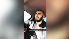 Benzema se graba y lo publica en Instagram mientras conduce