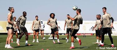 Ramos y Hazard, con el grupo y listos para recibir al Mallorca