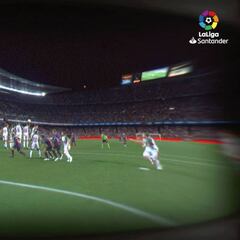 Tecnología punta para Messi: nunca antes habías visto una falta suya así