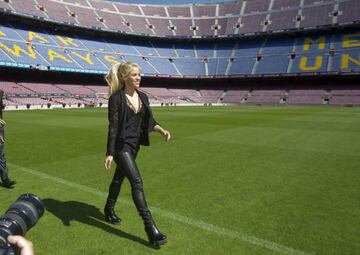 Shakira at Camp Nou today.