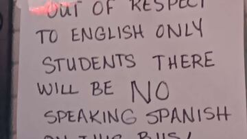 Indignación por un autobús escolar en EEUU: “Prohibido hablar español”