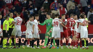 Imagen del final del Sevilla-Celta.