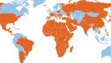 Pa&iacute;ses en los que se ve la Liga Endesa