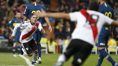 Juan Fernando Quintero celebra su gol ante Boca 