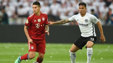 James Rodr&iacute;guez en el Byaern M&uacute;nich ante Eintracht Frankfurt