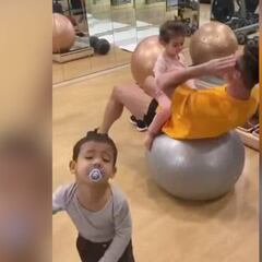 Cristiano engages the kids to help out with training regime