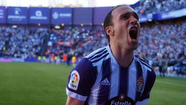 VALLADOLID. 16/04/22. PHOTOGENIC. PARTIDO DE LA LIGA SMARTBANK ENTRE EL REAL VALLADOLID Y EL ALMERIA. GOL DE TONI VILLA