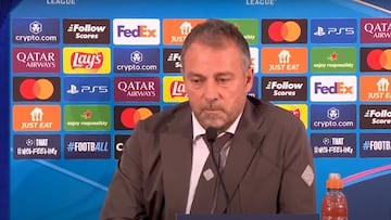 Hansi Flick, técnico del Barça, en conferencia de prensa.