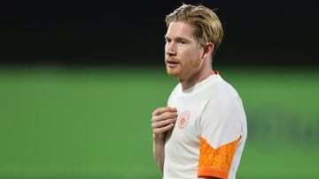 Jeddah (Saudi Arabia), 18/12/2023.- Manchester City player Kevin de Bruyne participates in a training session of the team in Jeddah, Saudi Arabia, 18 December 2023. Urawa Red Diamonds face Manchester City in the FIFA Clubs World Cup seminfinal on 19 December 2023. (Mundial de Fútbol, Arabia Saudita) EFE/EPA/ALI HAIDER
