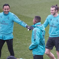 Muchas risas en el entrenamiento del Madrid en el Día de Reyes