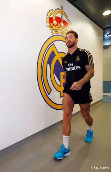 Sergio Ramos on the first day back at work with Real Madrid.