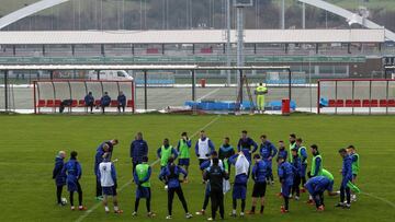 Entrenamiento del Alavés en las instalaciones de Lezama de cara al partido de LaLiga Santander ante el Villarreal.