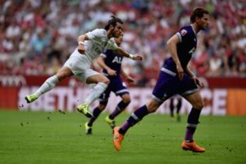 Gareth Bale tras realizar su disparo que acabó siendo el 0-2.