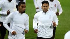 Henrichs y Falcao, durante el entrenamiento del M&oacute;naco.