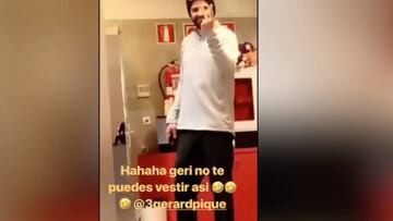 Umtiti, el 'look' de Piqué y una carrera y grito a 'lo Braveheart'