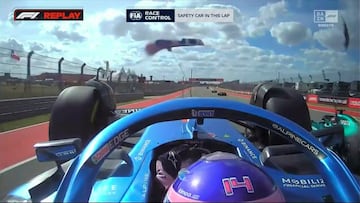 Fernando Alonso tuvo un espectacular accidente sin consecuencias y pudo seguir en carrera.