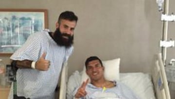 Marc Crosas y El Maza Rodríguez, de buen ánimo pese a sus respectivas lesiones.
