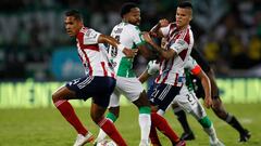 Partido entre Atlético Nacional y Junior de Barranquilla en el marco de la jornada 12 de la Liga BetPlay 2023-I en el estadio Atanasio Girardot.