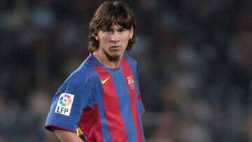 El astro argentino, debutó con el Barcelona en el 2004 con 17 años ante el Español. En mayo del 2005 marcó su primer gol contra el Albacete.
