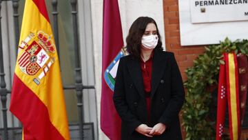 President of Community of Madrid Isabel Diaz Ayuso during a tribute in memory of the 17 anniversary of victims of the attack of 11M at the Headquarters of the Community of Madrid on Wednesday 11 March 2021.