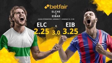 Elche CF vs. SD Eibar: horario, TV, estadísticas, clasificación y pronósticos