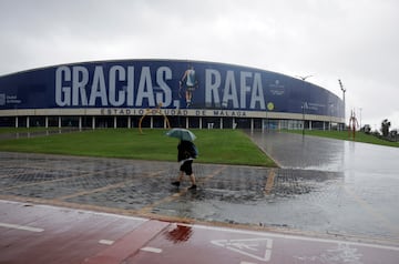 Panormica del estadio Ciudad de Mlaga el da de la Copa Davis. 