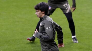 João Félix, durante el entrenamiento.