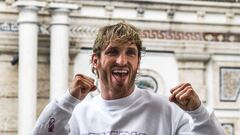 YouTube personality Logan Paul poses during the media availability ahead of his June 6 exhibition boxing match against former world welterweight king Floyd Mayweather, on June 3, 2021 at Villa Casa Casuarina at the former Versace Mansion in Miami Beach, o