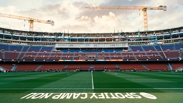 Vista general de la tercera grada del Spotify Camp Nou antes del inicio del duelo entre el Fútbol Club Barcelona y el CA Osasuna el 13 de diciembre de 2025.