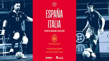 Cartel promocional del España - Italia de Fútbol Sala que se disputará el próximo 20 de septiembre en Guadalajara.