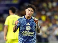 NASHVILLE, TENNESSEE - APRIL 07: Alejandro Zendejas #10 of Club Am�rica reacts after a missed shot on a goal during the second half of the CONCACAF Champions Cup Quarterfinals against Nashville SC at GEODIS Park on April 07, 2026 in Nashville, Tennessee. Johnnie Izquierdo/Getty Images/AFP (Photo by Johnnie Izquierdo / GETTY IMAGES NORTH AMERICA / Getty Images via AFP)