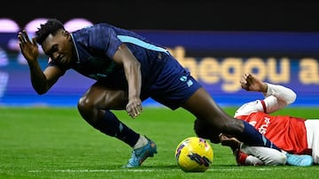 Samu Aghehowa durante el partido de liga portuguesa contra el Braga.