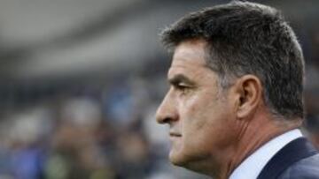 Míchel, durante el Olympique de Marsella - Sporting de Braga de Europa League.