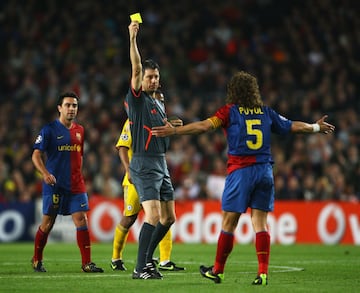 Barcelona great Carles Puyol played 115 matches in the Champions League, picking up 26 cards: 25 yellows and, in what was his only early bath in the tournament, one straight red.