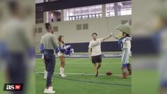 Mexican Red Bull F1 racer Sergio “Checo” Pérez came to the Cowboys facilities to train like an NFL player, completing in challenges with the Dallas players.