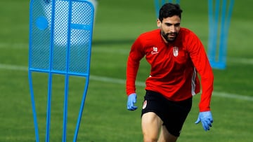 Antonio Puertas durante un entrenamiento.