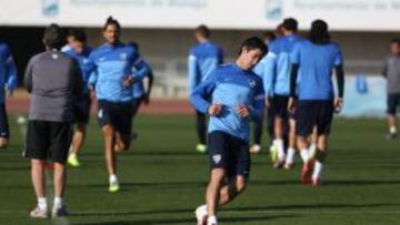 Primer entrenamiento de Pablo Pérez con el Málaga
