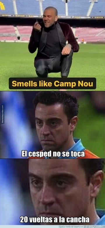 Los memes más divertidos de la vuelta de Dani Alves, Xavi... al Barça